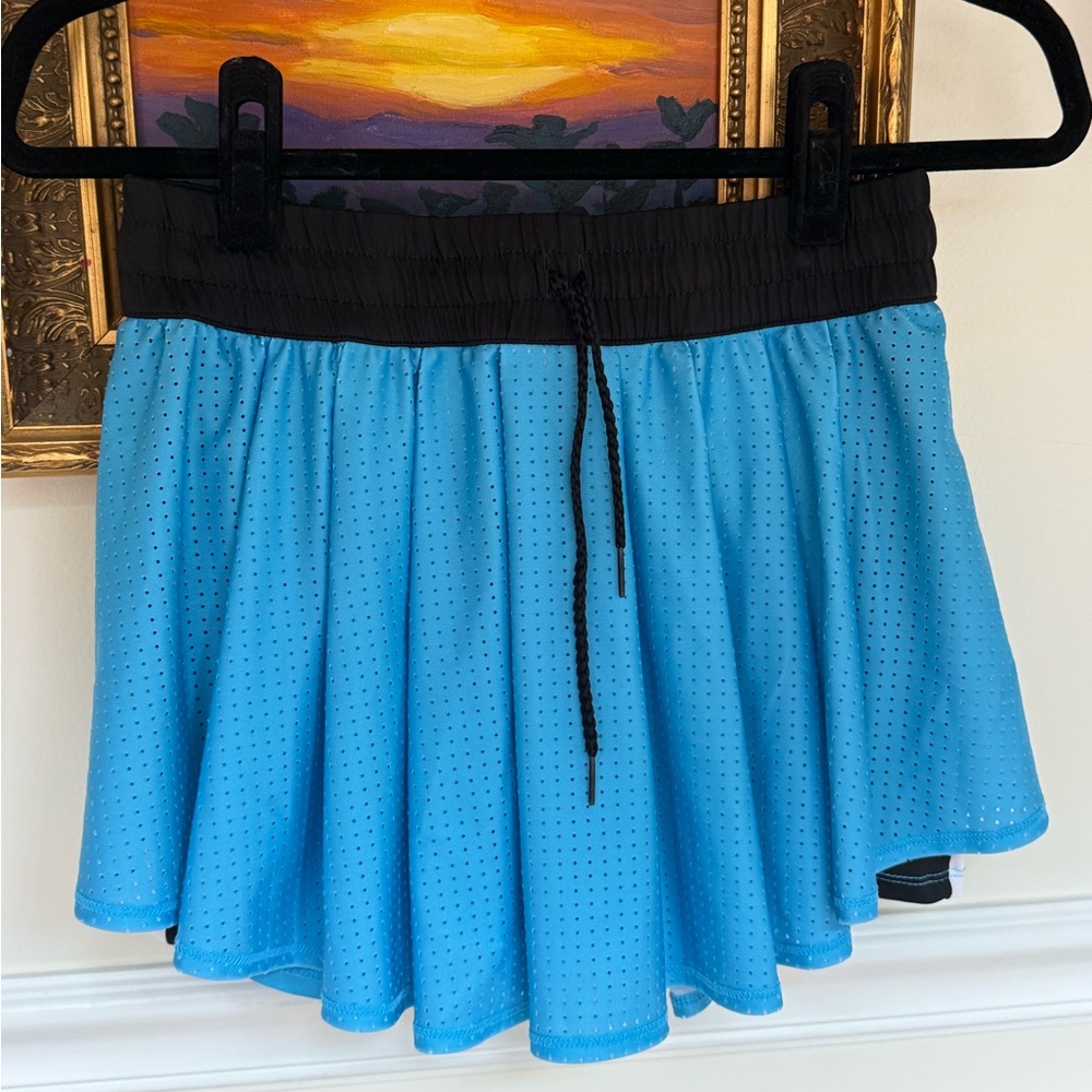 Lucky in Love Blue Skater Mini Skirt Athletic